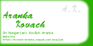 aranka kovach business card