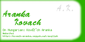 aranka kovach business card